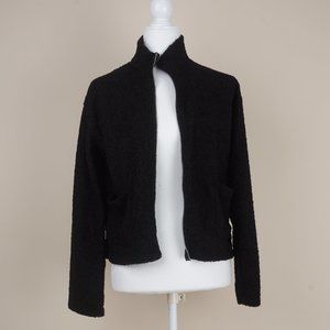Mockneck Boucle Sweater Jacket Black